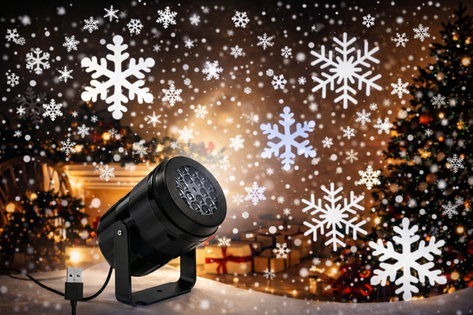 Zimowy Projektor LED – Śnieżne Płatki i Efekty Świąteczne | Magiczna Atmosfera w Każdym Pomieszczeniu